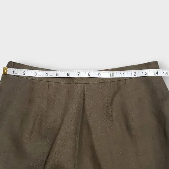 Talbots Petites Irish Linen Trouser Pants Green Sz 8P Straight Leg Career Work - Picture 8 of 10